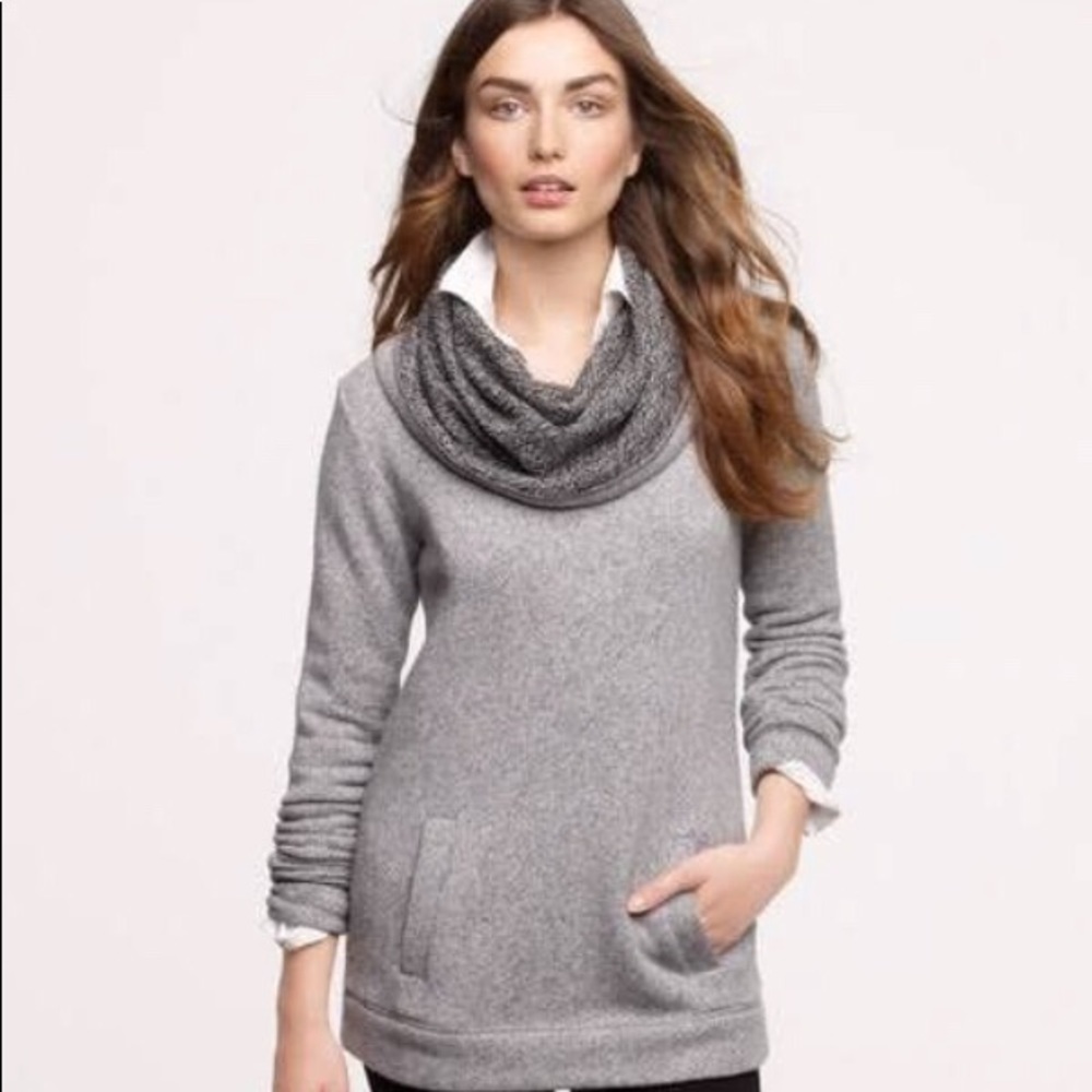 J Crew Grey Cowl Neck Sweater XS